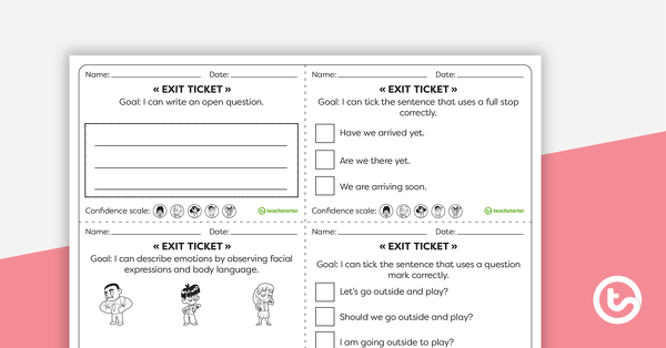 Year 1 Literacy Exit Tickets – Worksheets teaching resource