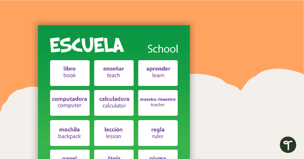 Go to School - Spanish Language Poster teaching resource