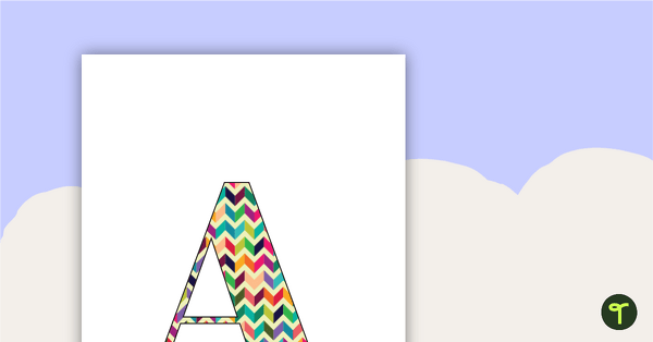 Go to Bright Chevron - Letter, Number and Punctuation Set teaching resource
