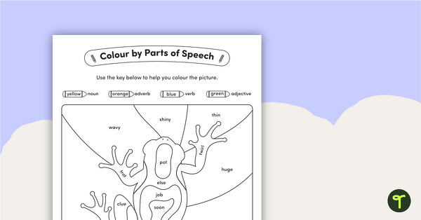 Image of Colour by Parts of Speech - Nouns, Verbs, Adjectives, Adverbs - Frog