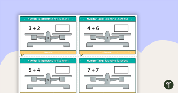 Preview image for Number Talks - Balancing Equations Task Cards - teaching resource