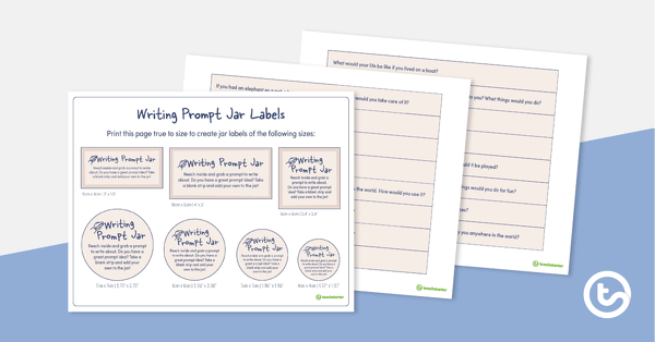 Writing Prompt Jar – Cut and Assemble Kit teaching resource