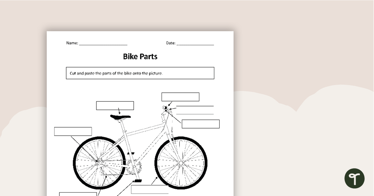 Parts of a Bike Worksheet teaching resource