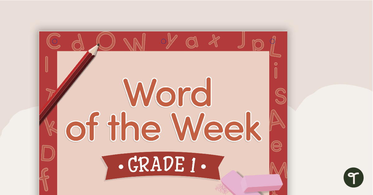 Word of the Week Flip Book - Grade 1 teaching resource