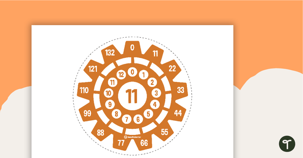 Go to Multiplication Gears - Multiplication Facts of 11 Poster teaching resource