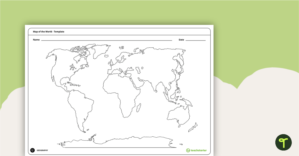Blank Map of the World - Template teaching resource