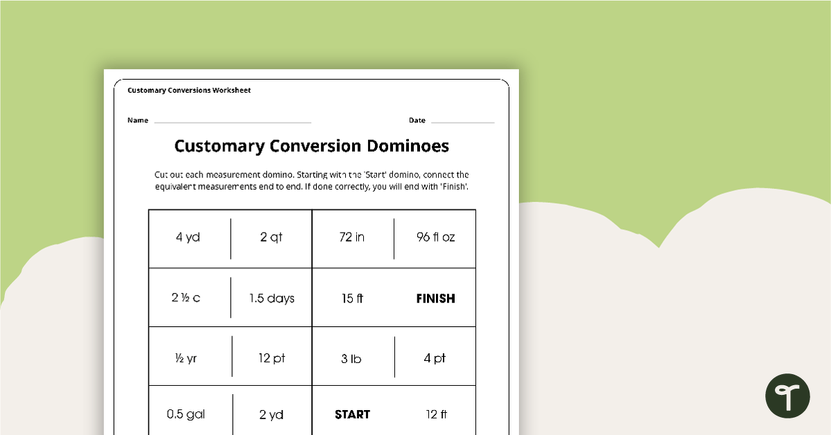 Customary Conversion Dominoes teaching resource