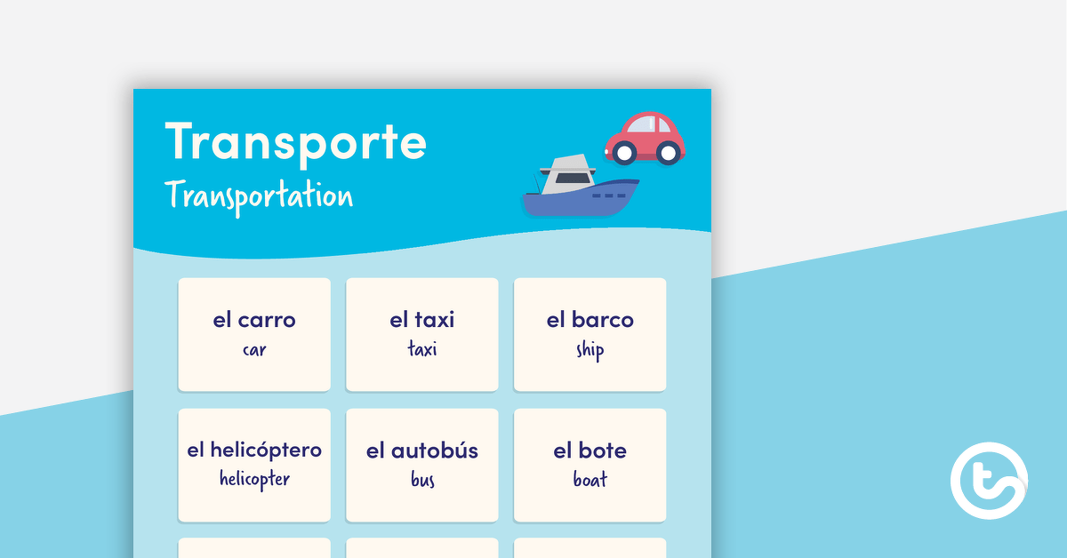 Transportation - Spanish Language Poster teaching resource