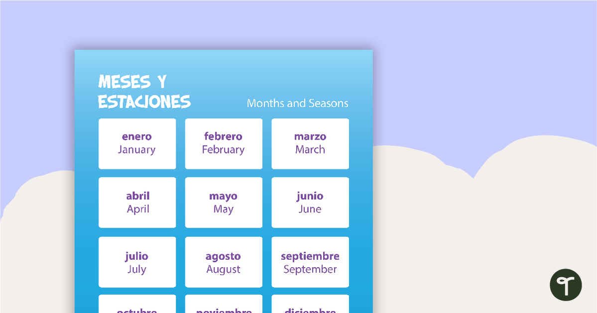 Months and Seasons - Spanish Language Poster teaching resource