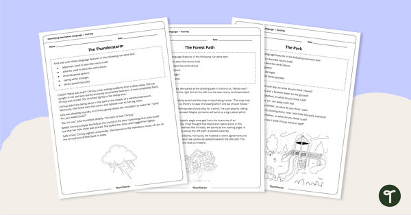 Preview image for Identifying Descriptive and Figurative Language - Worksheets - teaching resource