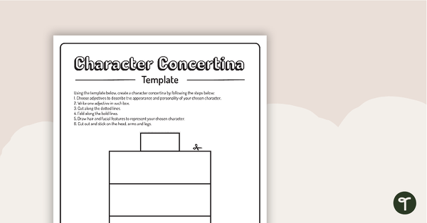 Go to Character Adjective Concertina Template - Blank teaching resource