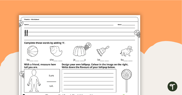 Go to Digraph Worksheet - ll teaching resource