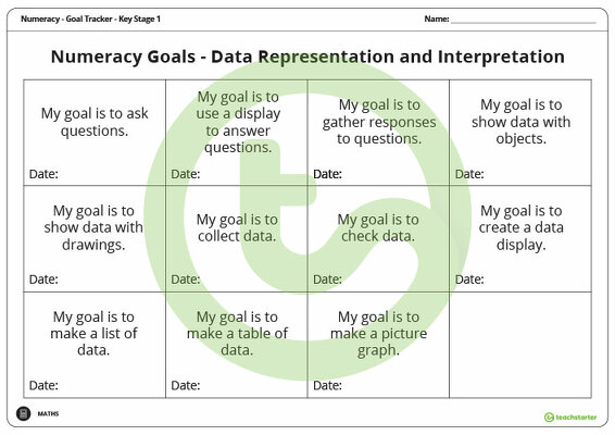 Goal Labels - Data Representation and Interpretation (Key Stage 1) teaching resource