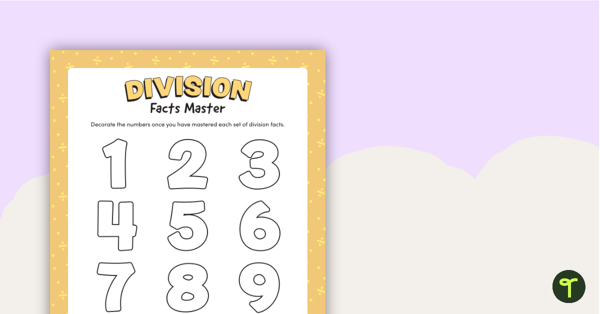 Division Facts Master teaching resource