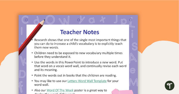 Word of the Week Flip Book - Grade 4 teaching resource
