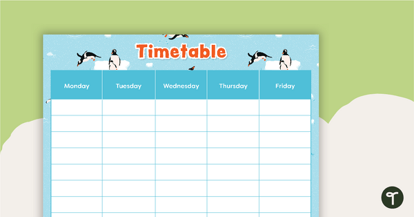 Preview image for Penguins – Weekly Timetable - teaching resource