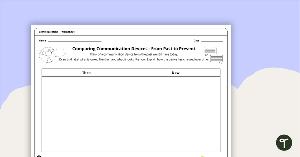 Comparing Communication Devices from Past to Present - Worksheet teaching resource