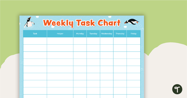 Preview image for Penguins – Weekly Task Chart - teaching resource