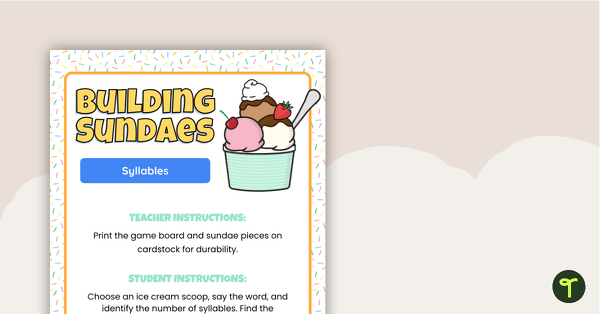 Image of Building Sundaes - Syllables