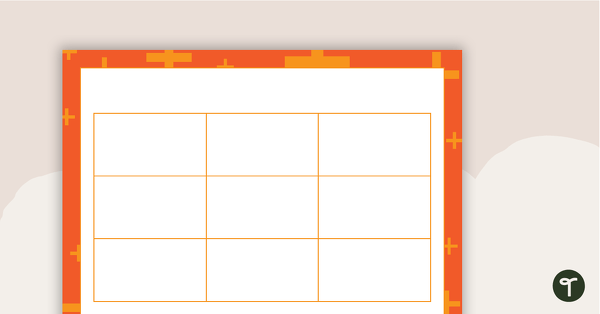 3x3 Bingo Board Templates - Plus Pattern teaching resource