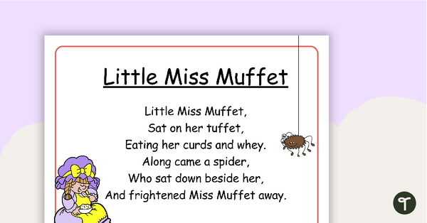 Go to Little Miss Muffet Nursery Rhyme - Poster and Cut-Out Pages teaching resource