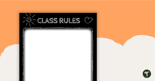 Funky Chalkboard BW - Class Rules teaching resource