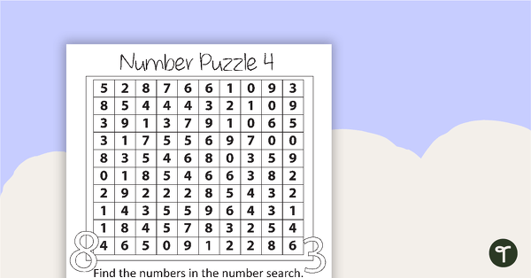 Number Puzzle with Solution - 4 teaching resource