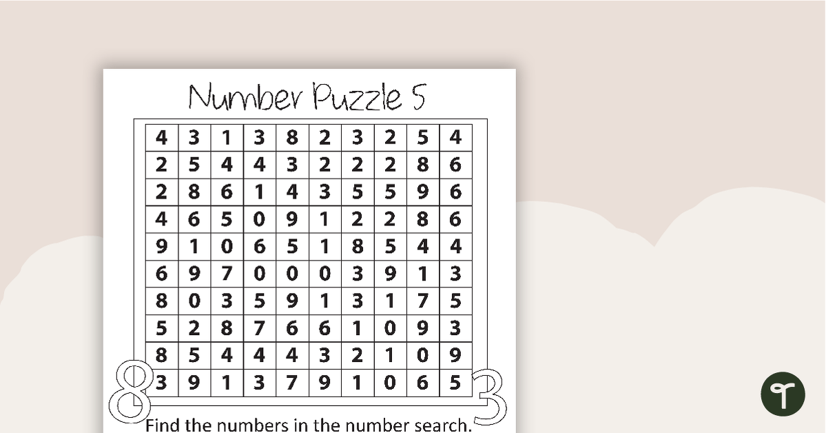 Number Puzzle with Solution - 5 teaching resource