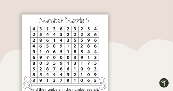 Number Puzzle with Solution - 5 teaching resource
