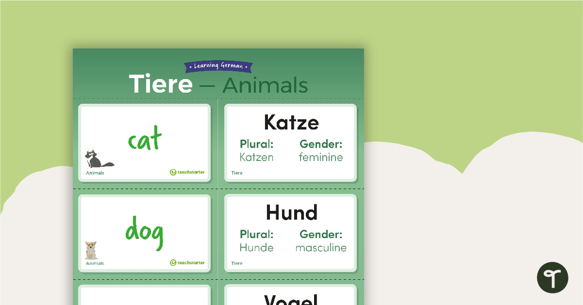 Animals – German Language Flashcards teaching resource