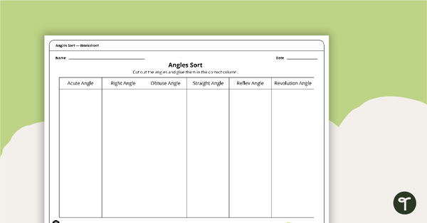 Angles Sort Worksheet teaching resource