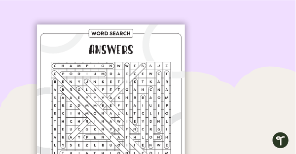 Olympics Word Search – Upper teaching resource