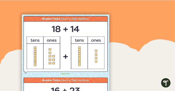 Number Talks - Double Digit Addition Task Cards teaching resource
