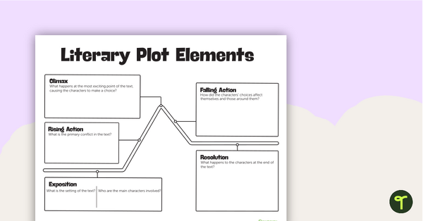 Literary Plot Elements - Graphic Organizer | Teach Starter