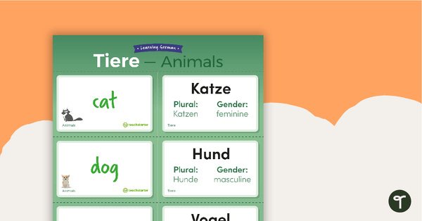 去动物——德语卡片教学资源