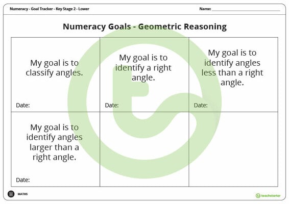 Goal Labels - Geometric Reasoning (Key Stage 2 - Lower) teaching resource