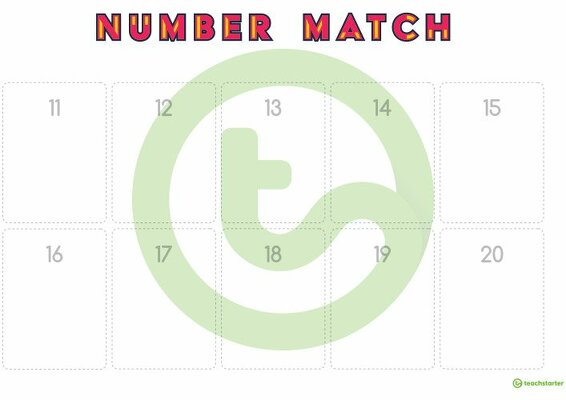 Number Match-Up Activity (1-20) teaching resource