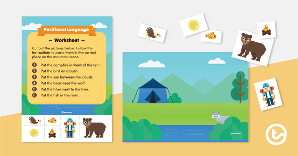 Preview image for Positional Language Worksheet – The Campground - teaching resource