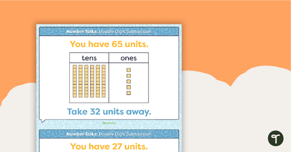 Go to Number Talks - Double Digit Subtraction Task Cards teaching resource