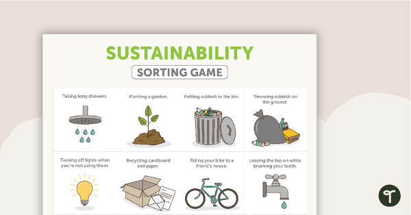 Sustainability Sorting Game teaching resource
