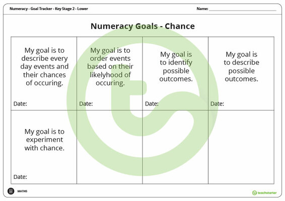 Goal Labels - Chance (Key Stage 2 - Lower) teaching resource