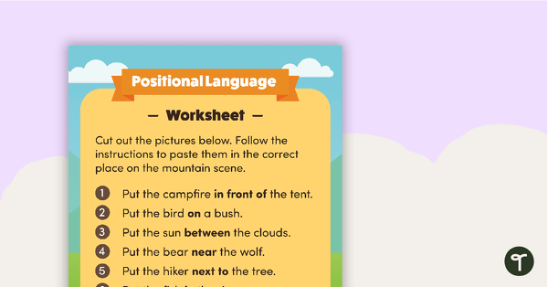 Positional Language Worksheet – The Campground teaching resource