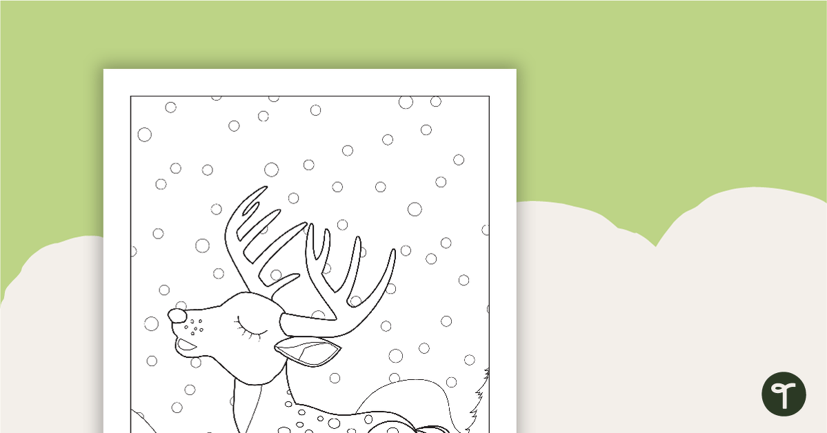 Reindeer Colouring in Sheet teaching resource