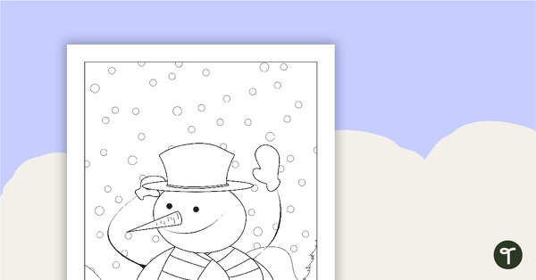 Snowman Colouring in Sheet teaching resource