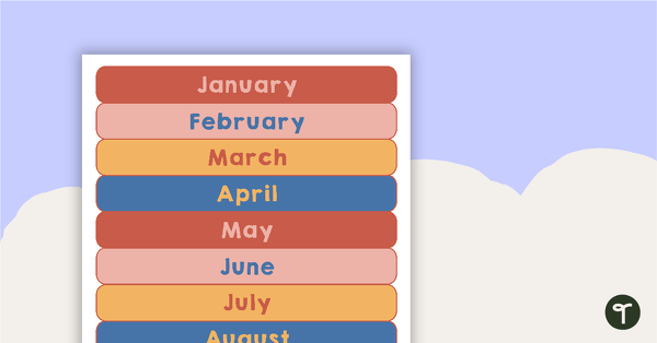 Blue Rainbow Boho - Classroom Calendar teaching resource