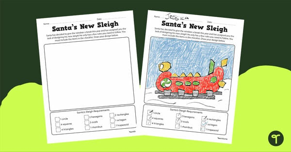 Santa's Transport Worksheet teaching resource