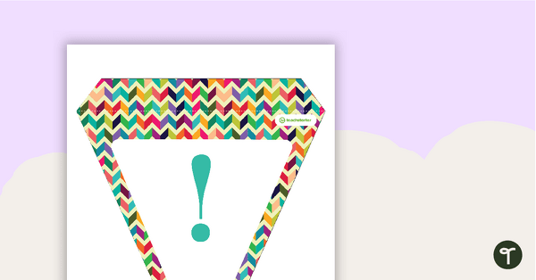 Bright Chevron - Letters and Numbers Pennant Banner teaching resource