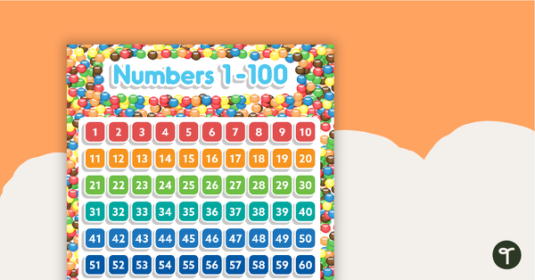 Preview image for Chocolate Buttons - Numbers 1 to 100 Chart - teaching resource