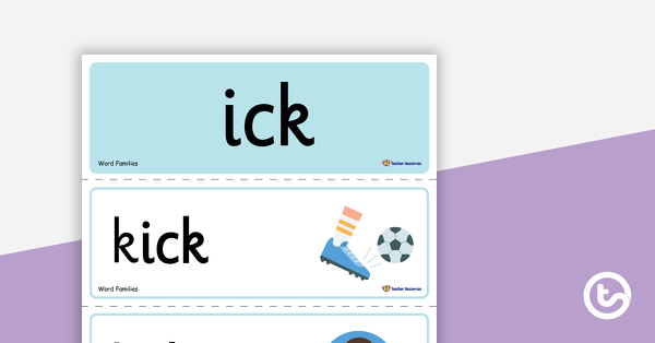 Word Families Cards - Short Vowel I teaching resource