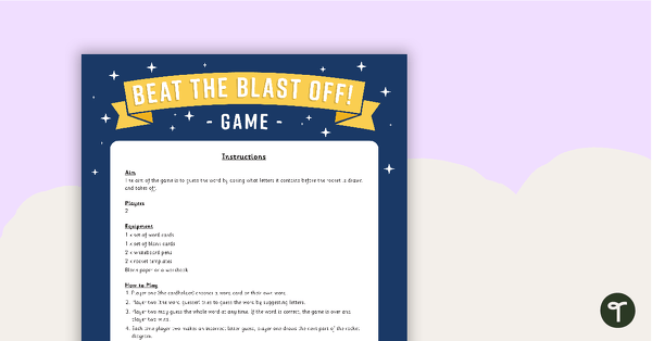 Beat the Blast Off Game - Reading and Spelling CVC, CVCC and CCVC Words teaching resource